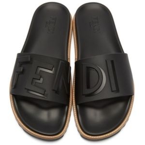 black fendi slides